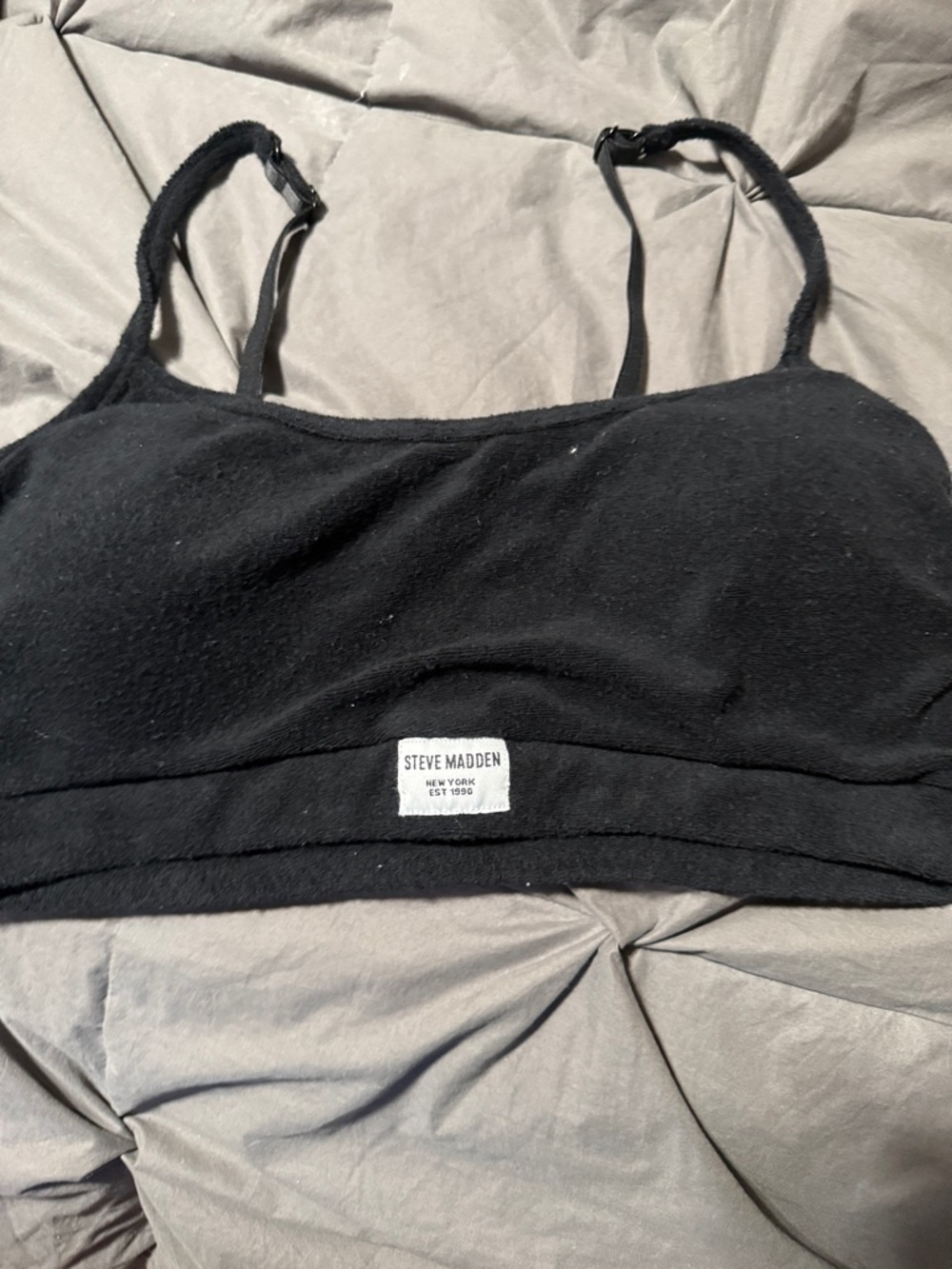 Steve Madden Black Bralette with Adjustable Straps